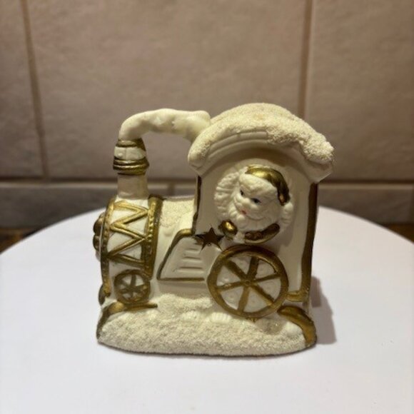 Bombay Company Christmas Santa Train White Porcelain 3 piece candle Votives - Picture 7 of 17